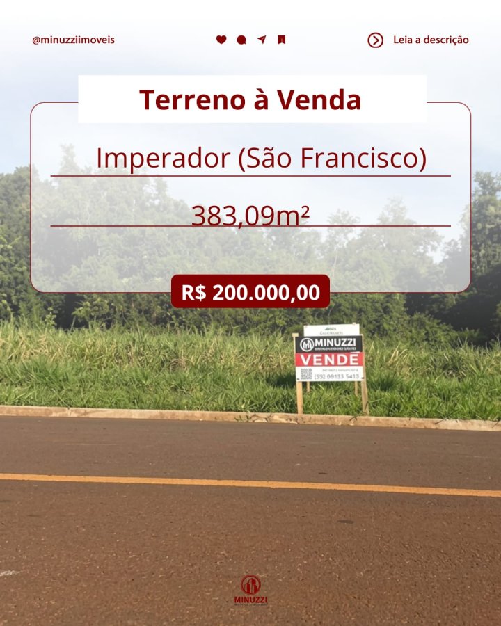 Terreno à Venda - Imperador (São Francisco)