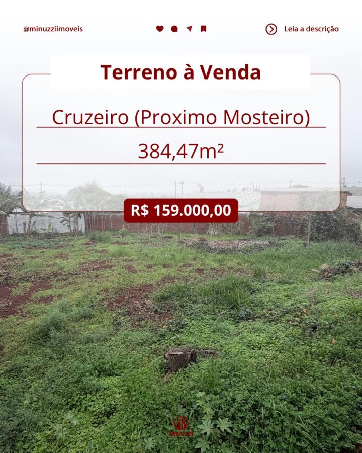 Terreno à Venda - Cruzeiro (Próximo ao Mosteiro)